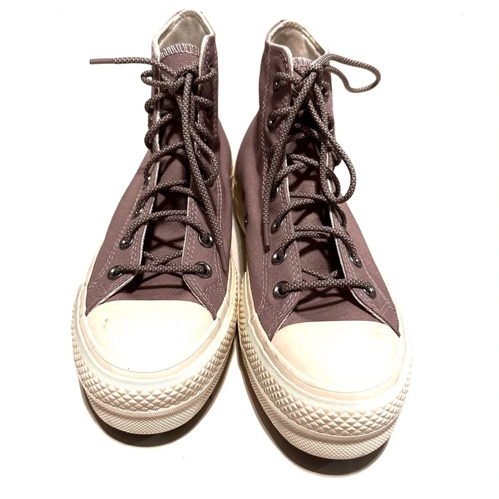 Converse CTAS Hi Lift Lucid Lilac Canvas Platform Sneakers